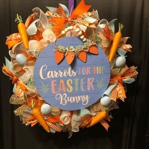 Carrot themed Easter Holiday Door Wreath decor